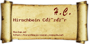 Hirschbein Cézár névjegykártya